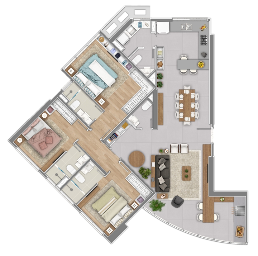 La Esmeralda Beach Village: Apartments in Morro das Pedras — floor plan 1