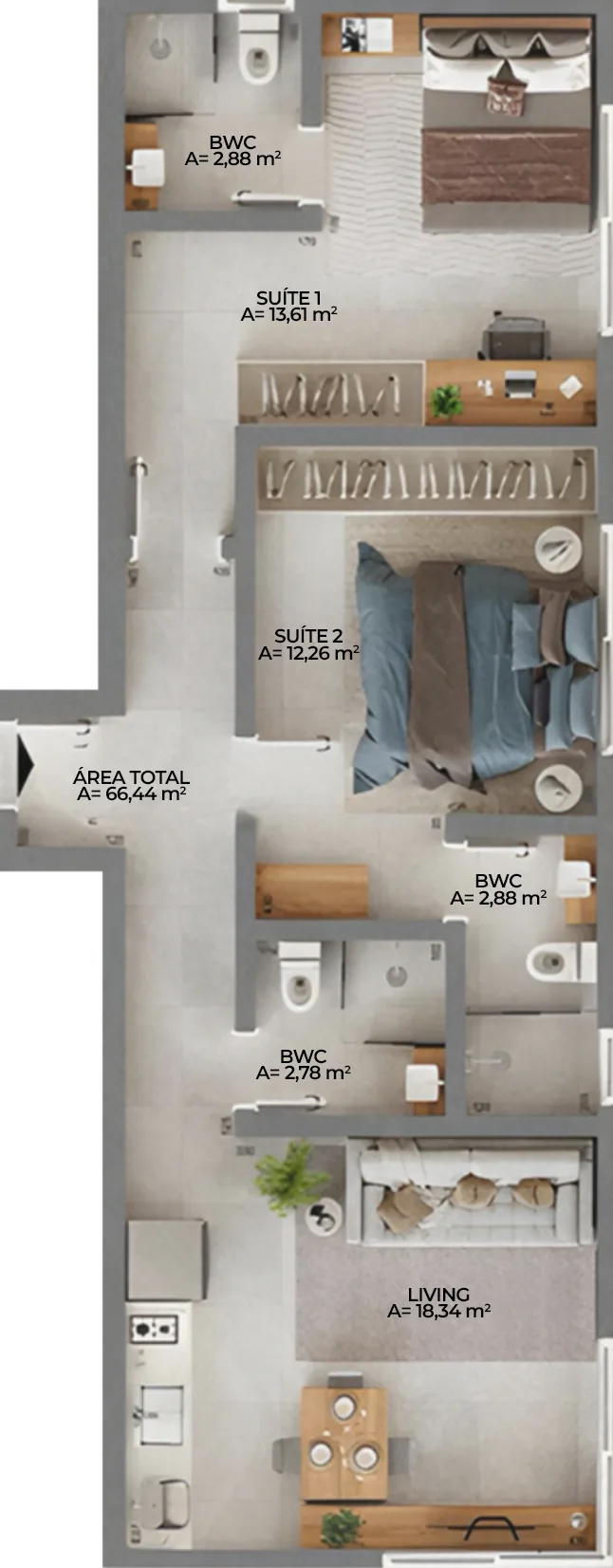 La Esmeralda Beach Village: Apartments in Morro das Pedras — floor plan 7