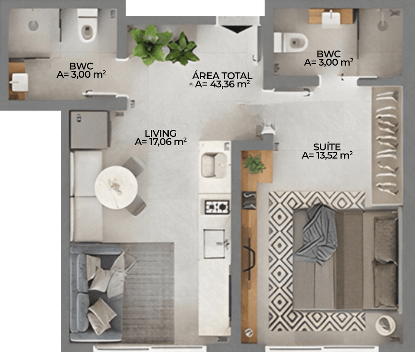 La Esmeralda Beach Village: Apartments in Morro das Pedras — floor plan 8