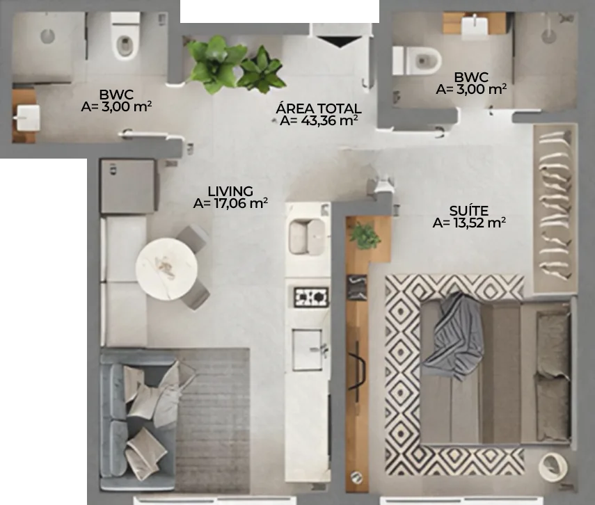 La Esmeralda Beach Village: Apartments in Morro das Pedras — floor plan 9