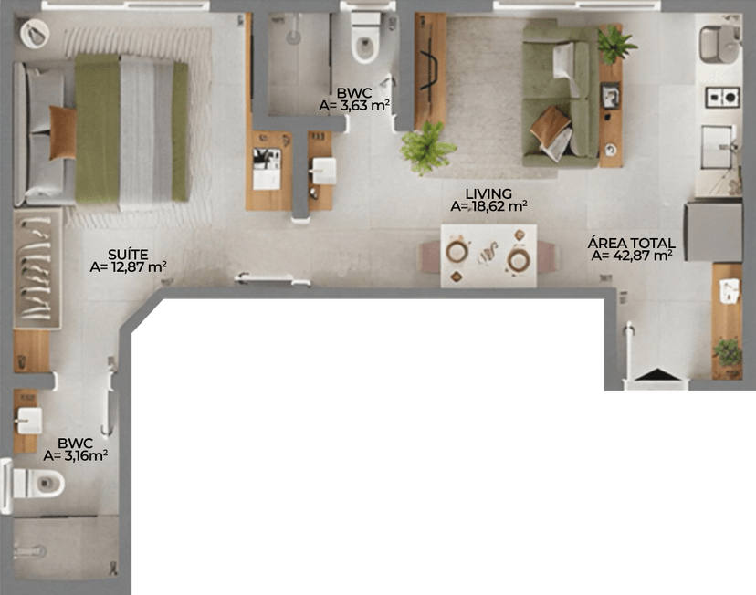 La Esmeralda Beach Village: Apartments in Morro das Pedras — floor plan 12