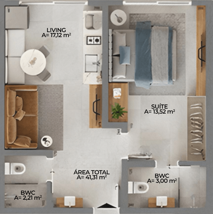 La Esmeralda Beach Village: Apartments in Morro das Pedras — floor plan 14