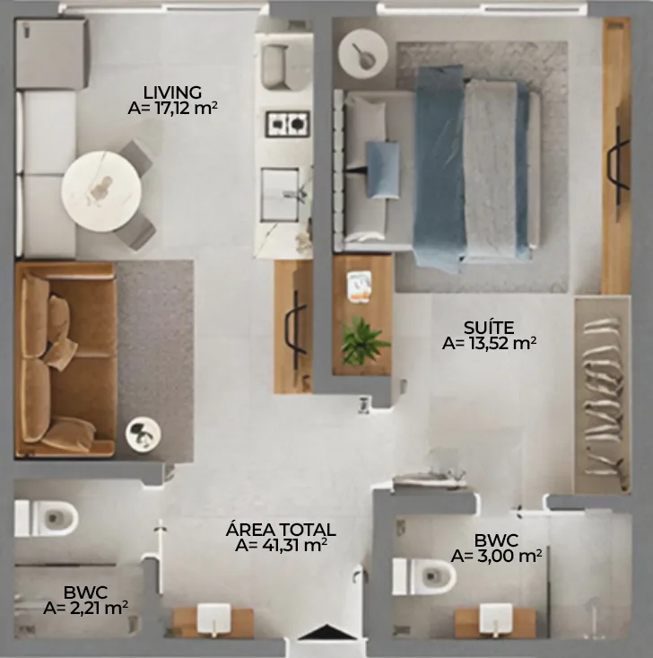 La Esmeralda Beach Village: Apartments in Morro das Pedras — floor plan 15