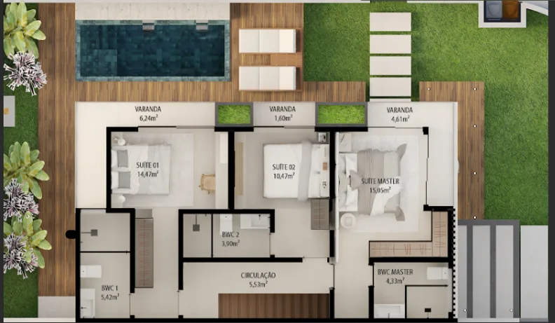Bion Rio Tavares: Luxury Eco Villa in Florianópolis — floor plan 2