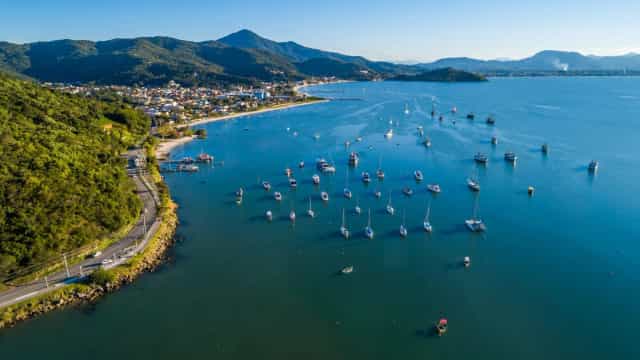 Aerial view of Porto Belo coastline