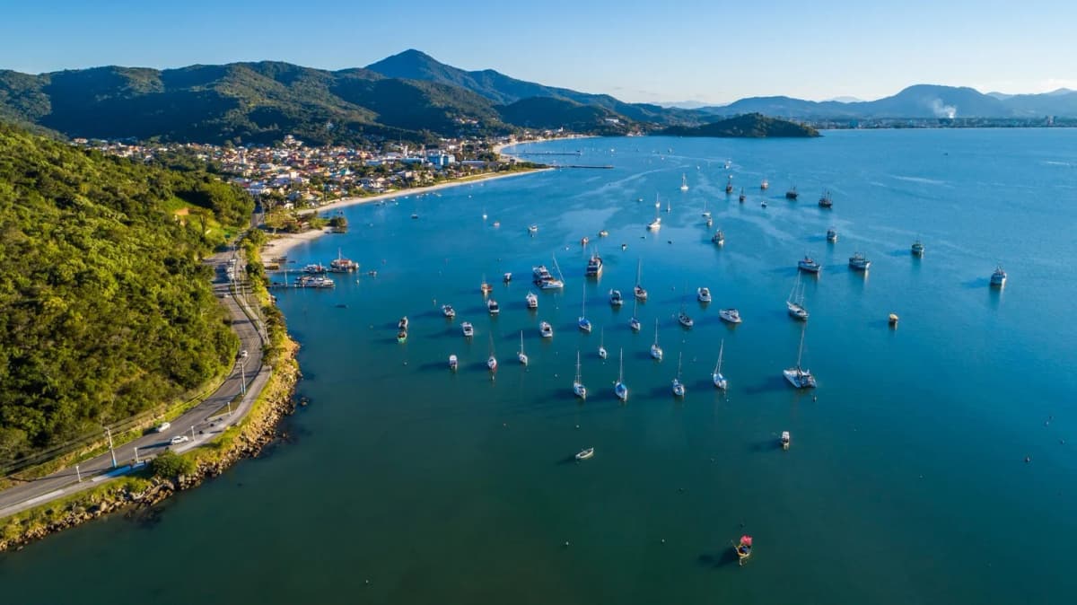 Aerial view of Praia do Baixio, Porto Belo