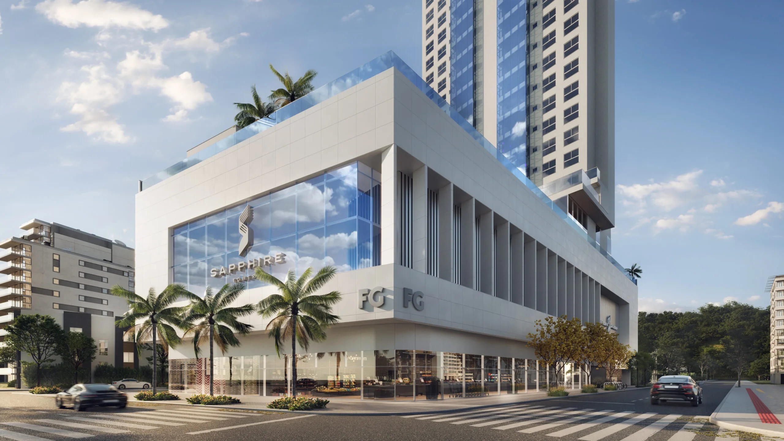 Sapphire Tower: Luxury Penthouse with Panoramic Glass Façade in Centro