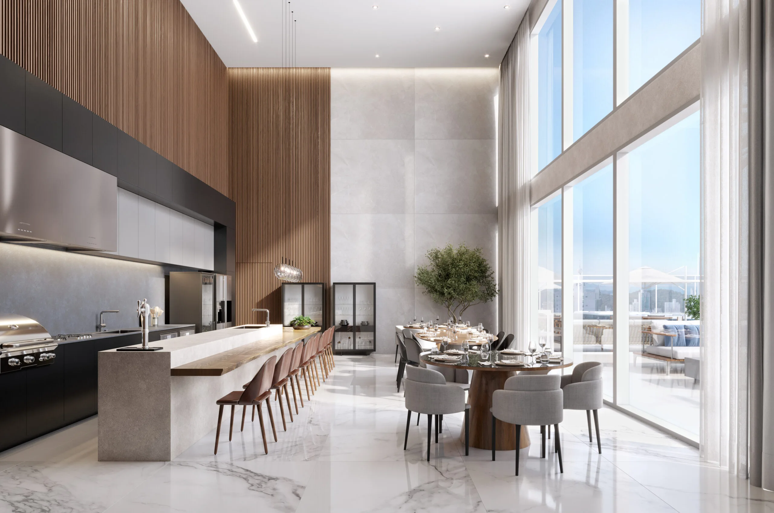 Sapphire Tower: Luxury Penthouse with Panoramic Glass Façade in Centro