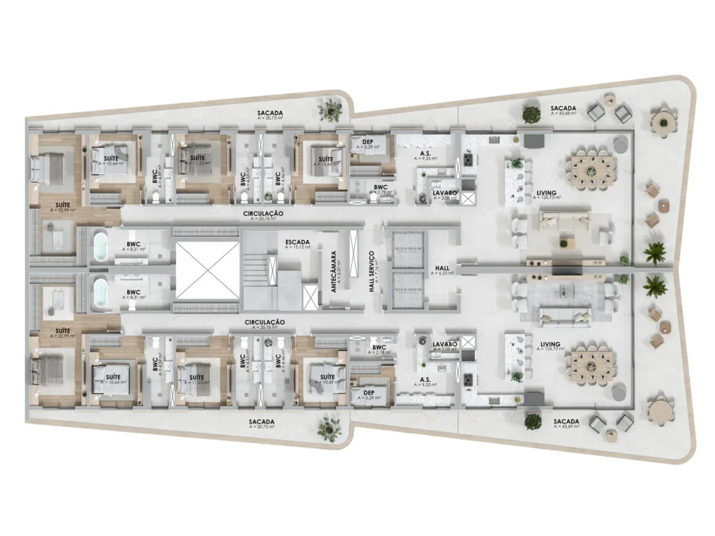 Scenarium Praia Brava: Ultra-Luxury Suspended Mansion in Itajaí - Itajaí - Floor Plan 1 | Rocks Investments