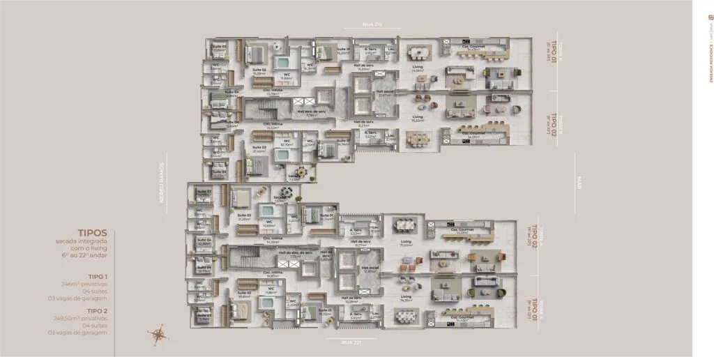 Enseada Residence: Ultra-Luxury Beachfront House in Itapema - Itapema - Floor Plan 1 | Rocks Investments