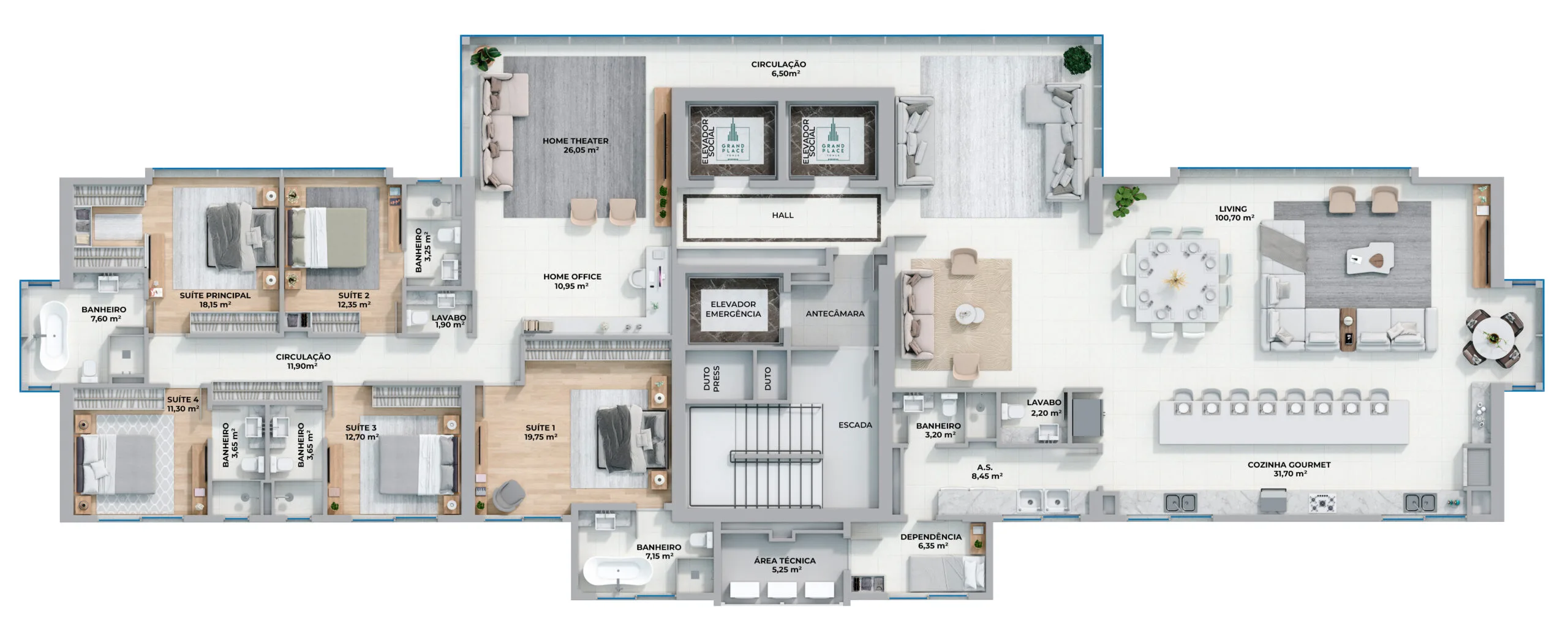 Grand Place Tower: Luxury Apartment with Sea Views in Centro