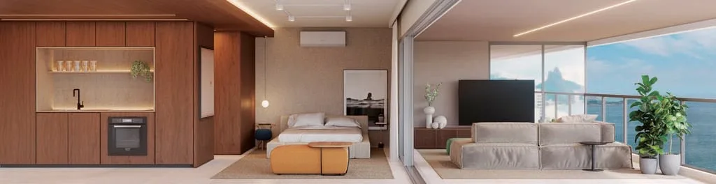 IPA Studios Design: Luxury Studio with Rooftop Infinity Pool in Ipanema