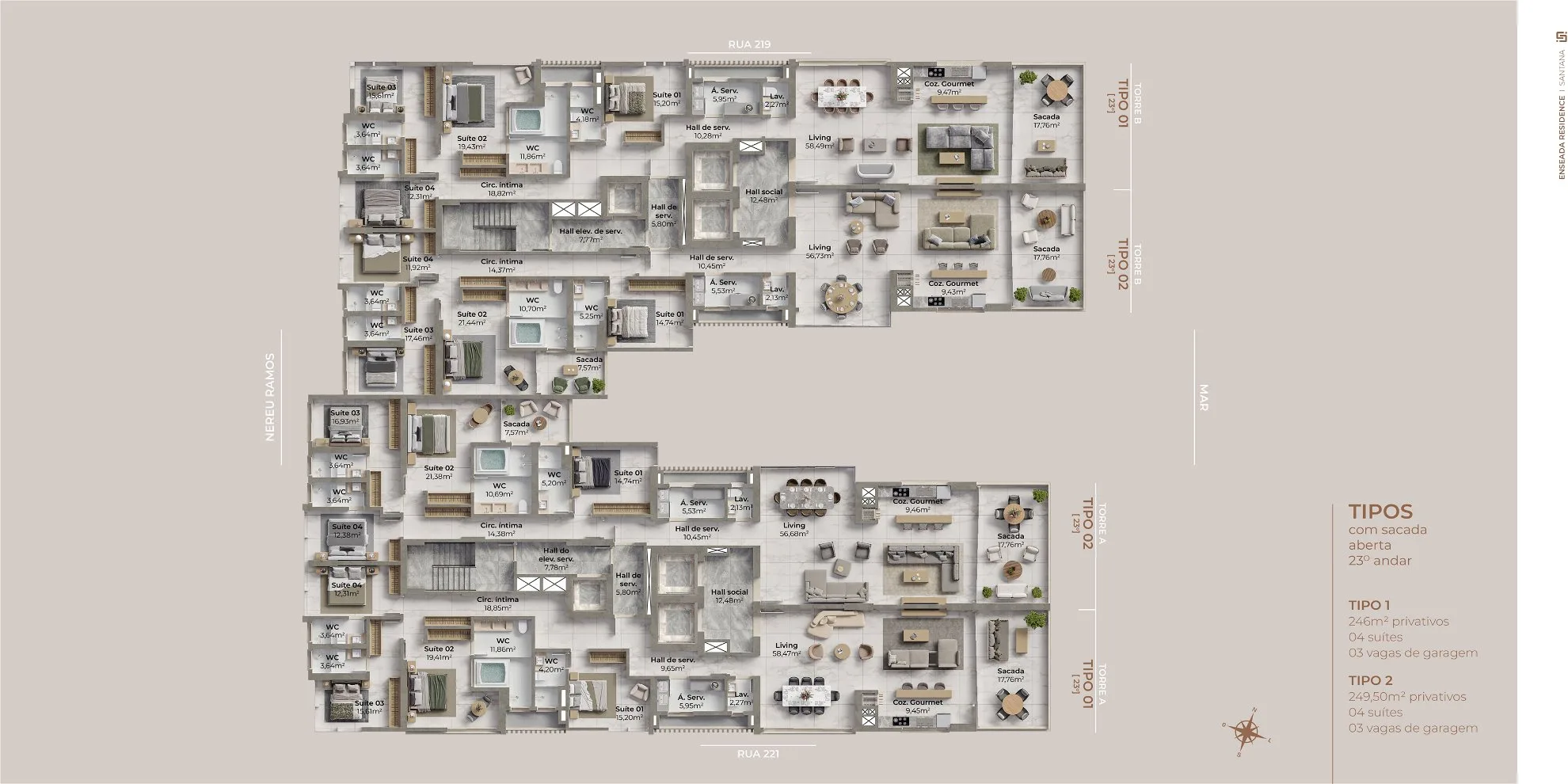 Enseada Residence: Ultra-Luxury Beachfront apartments in Meia Praia