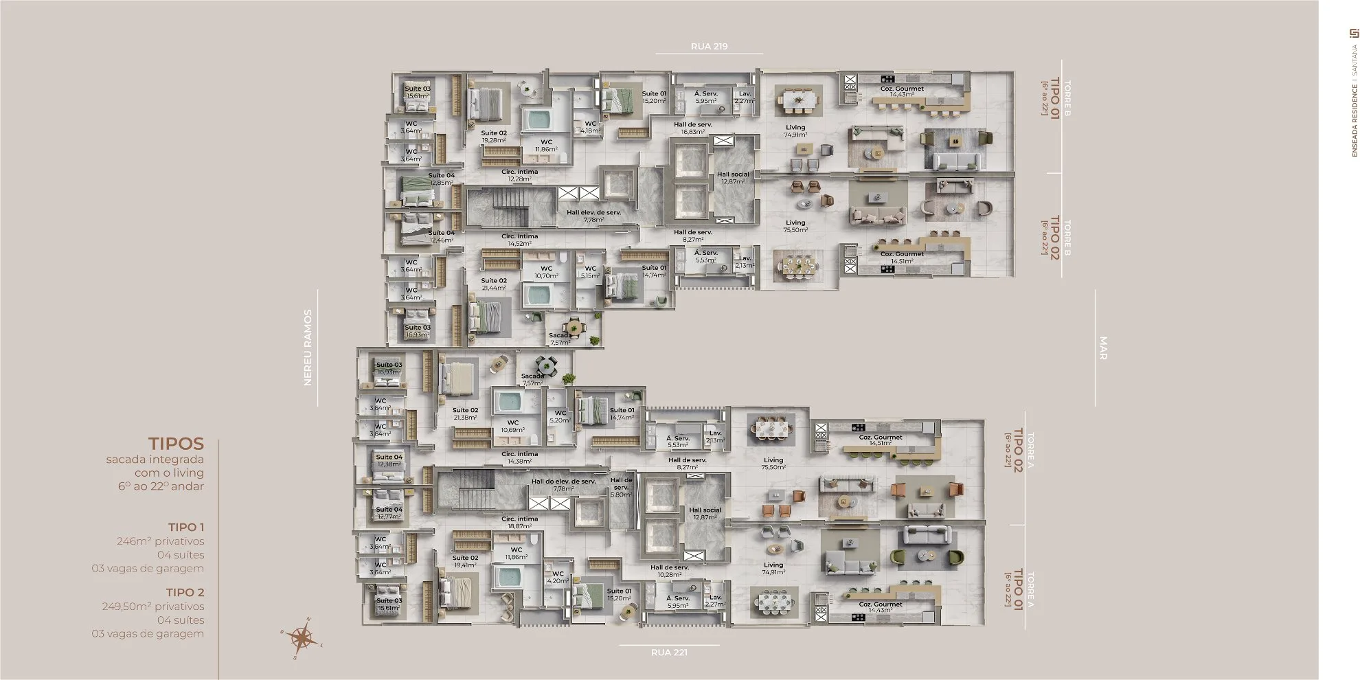 Enseada Residence: Ultra-Luxury Beachfront apartments in Meia Praia
