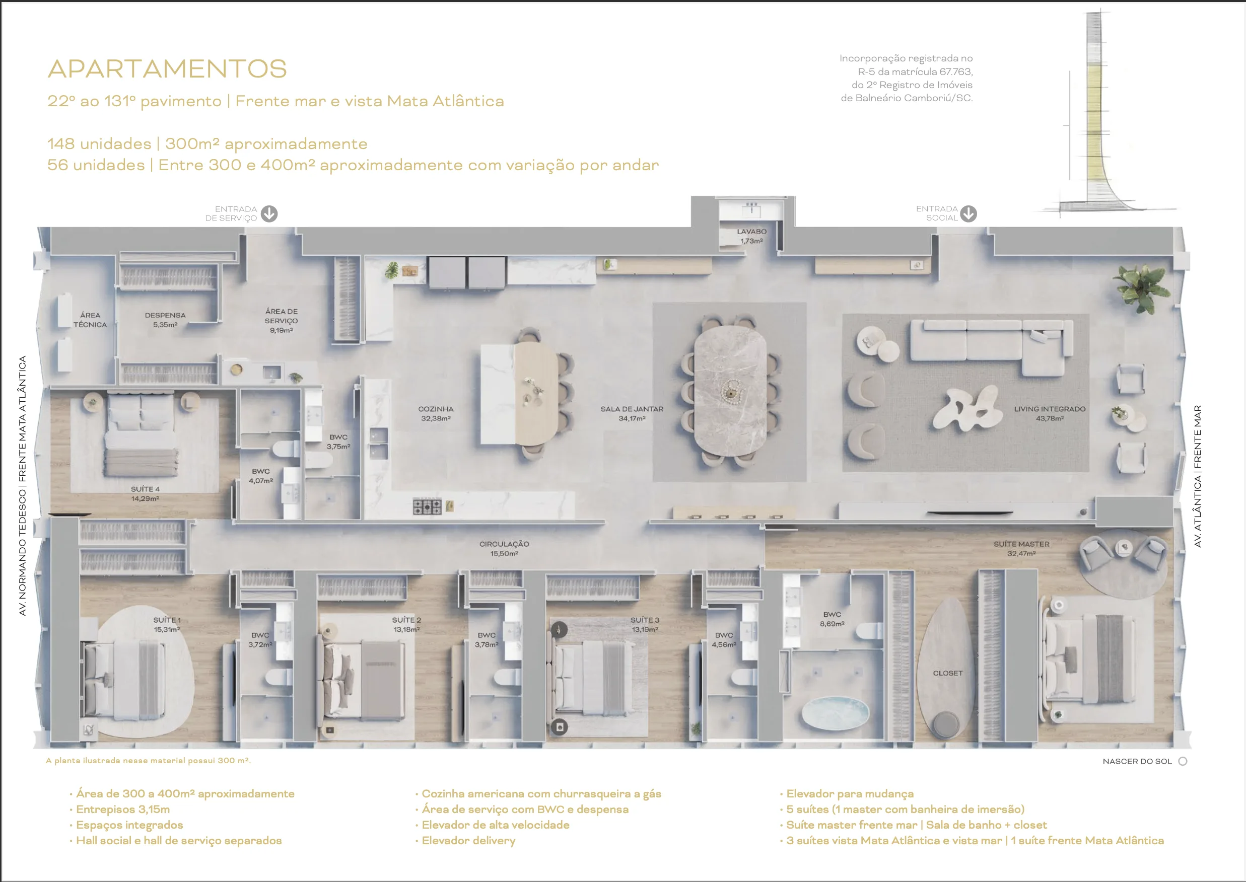 Senna Tower: Ultra-Luxury Penthouse with Observatory Access in Barra Sul