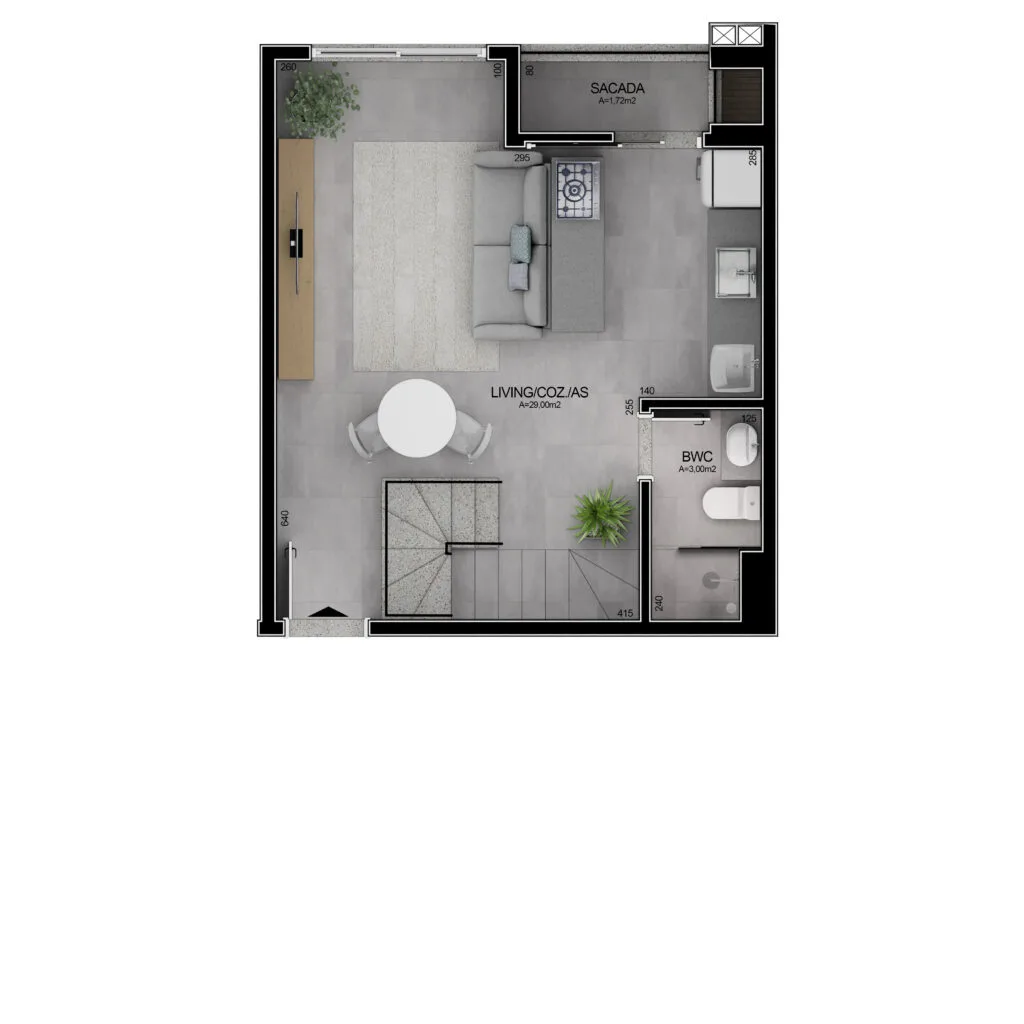 Mobby Campeche: Contemporary Studio in Florianópolis - Florianópolis - Floor Plan 1 | Rocks Investments