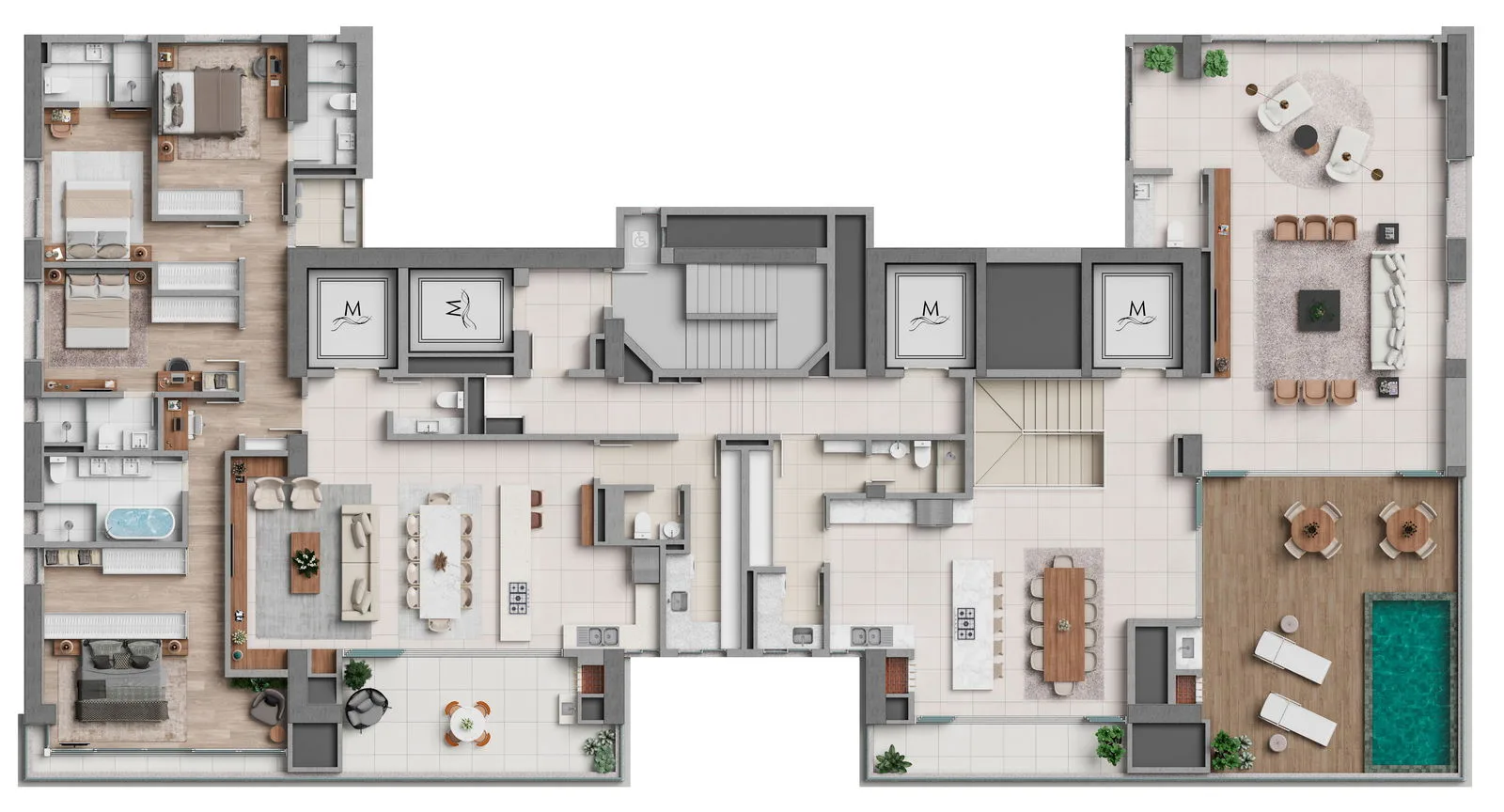 Marena by EMBRAED: Ultra-Luxury Penthouse with Private Pool in Centro