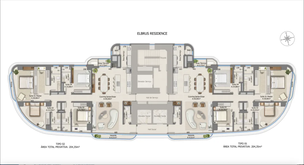 Elbrus by Cechinel: Luxury Apartments in the Center of Balneário Camboriú - Balneário Camboriú - Image 14 | Rocks Investments