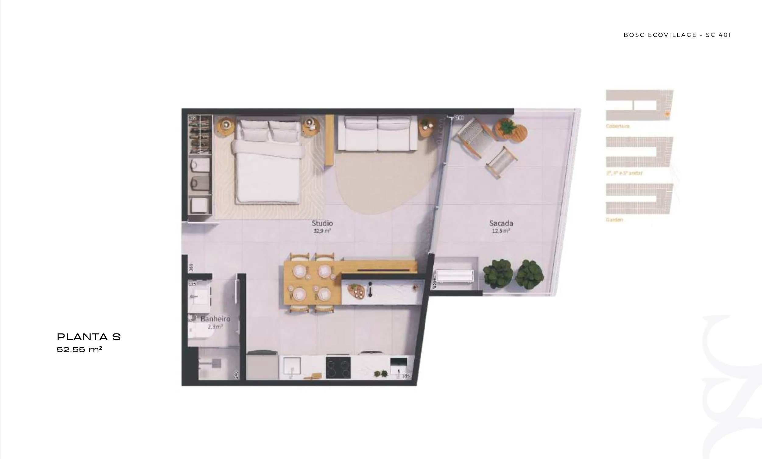 BOSC Ecovillage: Contemporary Studio in Saco Grande