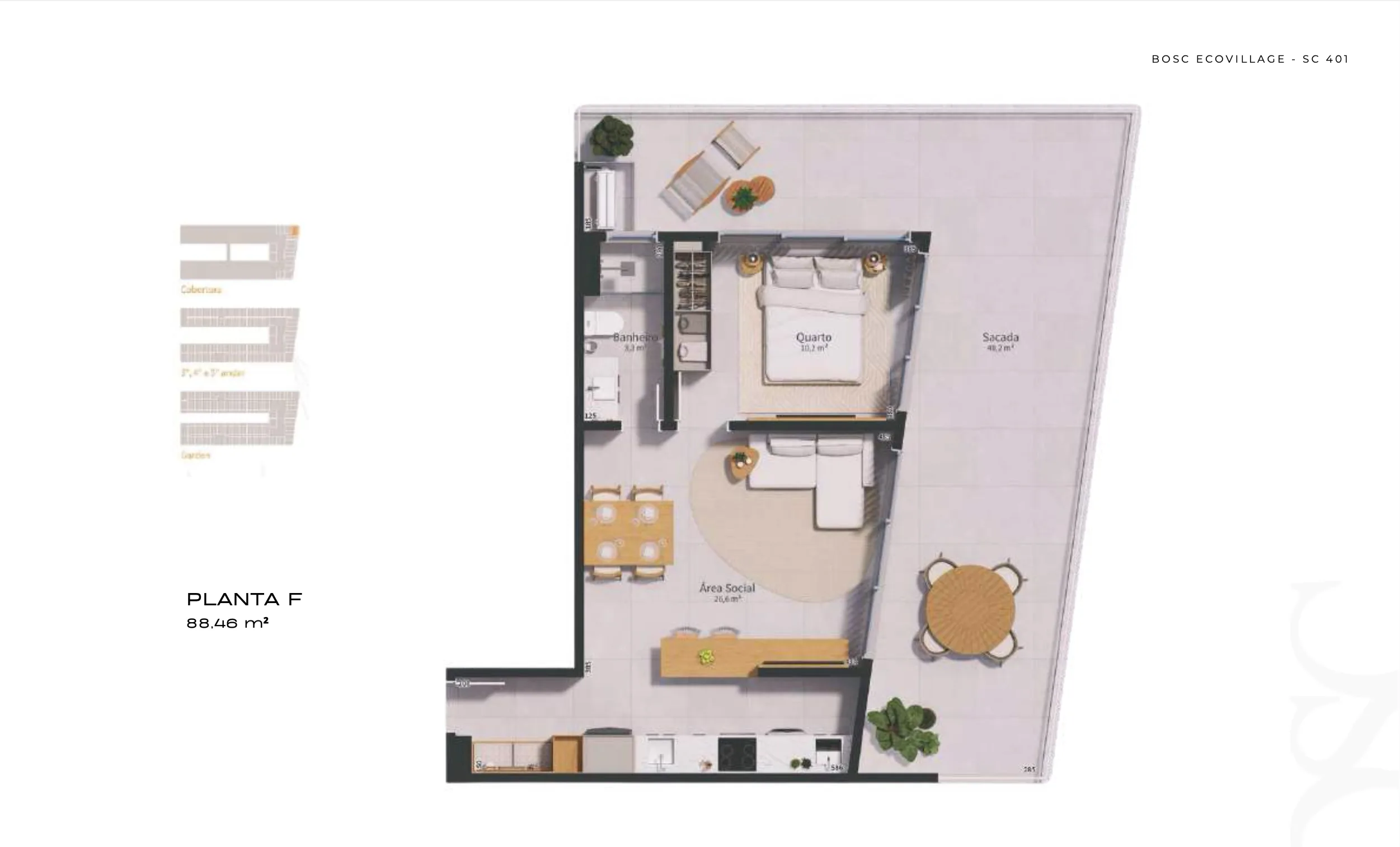 BOSC Ecovillage: Contemporary Studio in Saco Grande