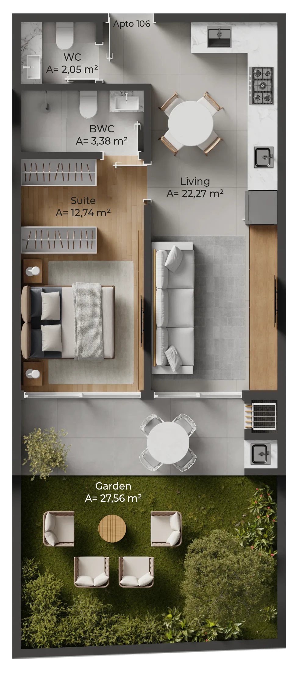 Allameda Santo Antônio: Contemporary Penthouse Studio in Florianópolis