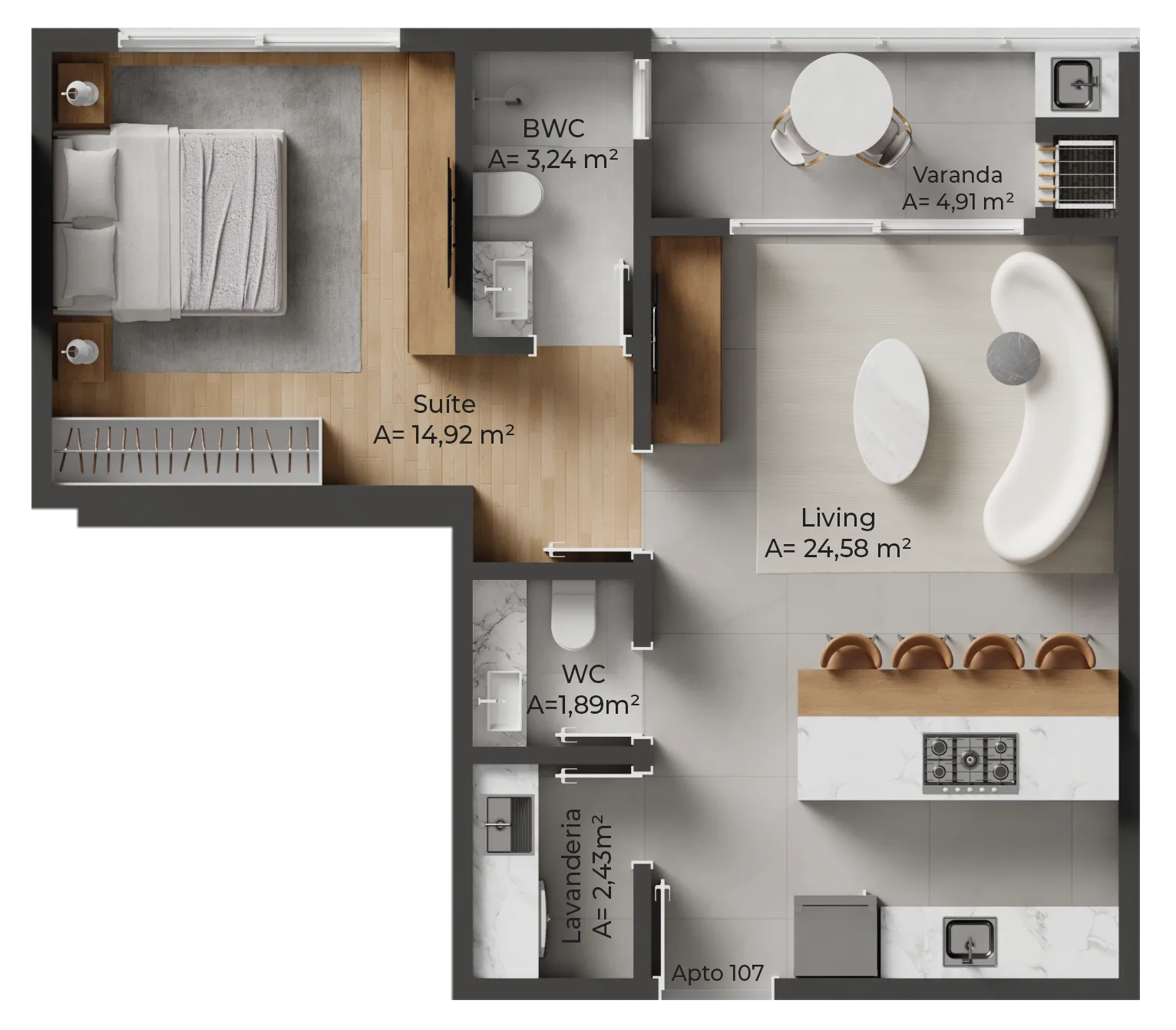 Allameda Santo Antônio: Contemporary Penthouse Studio in Florianópolis