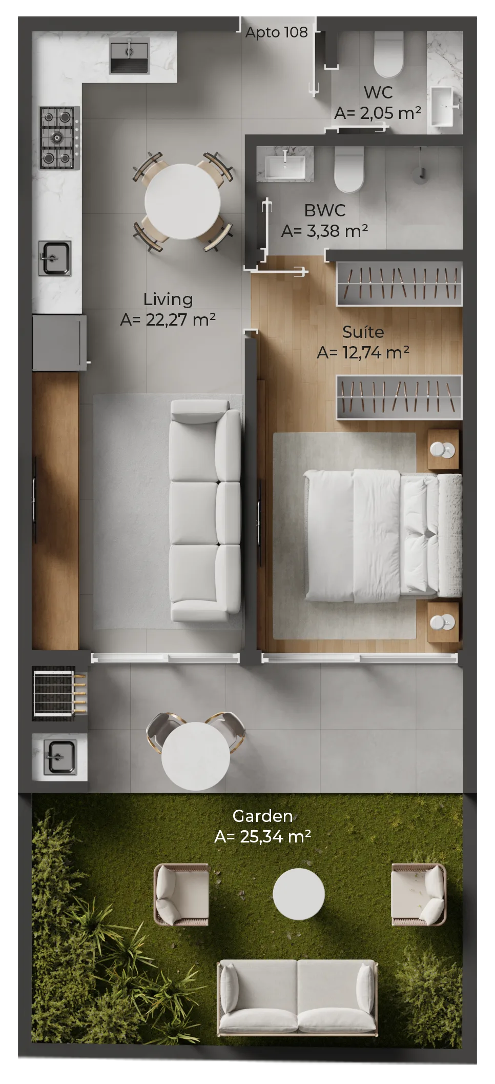 Allameda Santo Antônio: Contemporary Penthouse Studio in Florianópolis