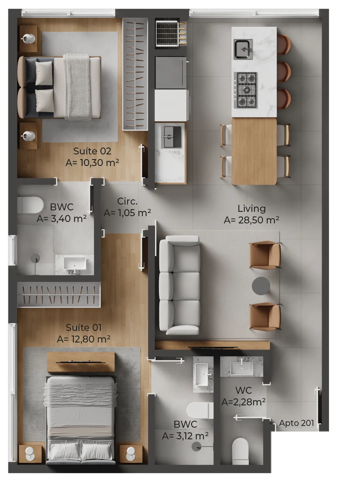 Allameda Santo Antônio: Contemporary Penthouse Studio in Florianópolis