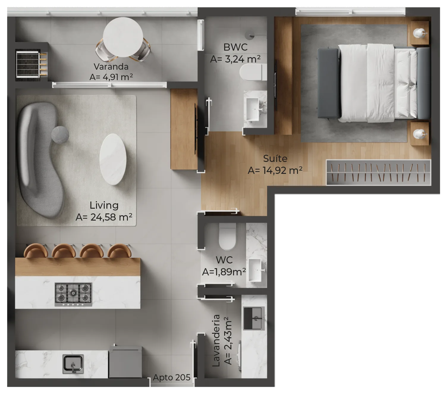 Allameda Santo Antônio: Contemporary Penthouse Studio in Florianópolis