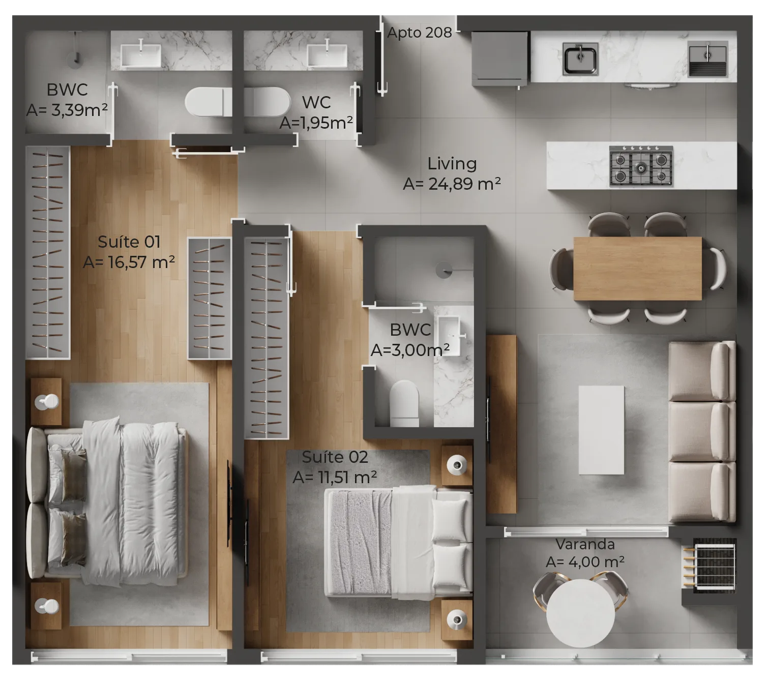 Allameda Santo Antônio: Contemporary Penthouse Studio in Florianópolis