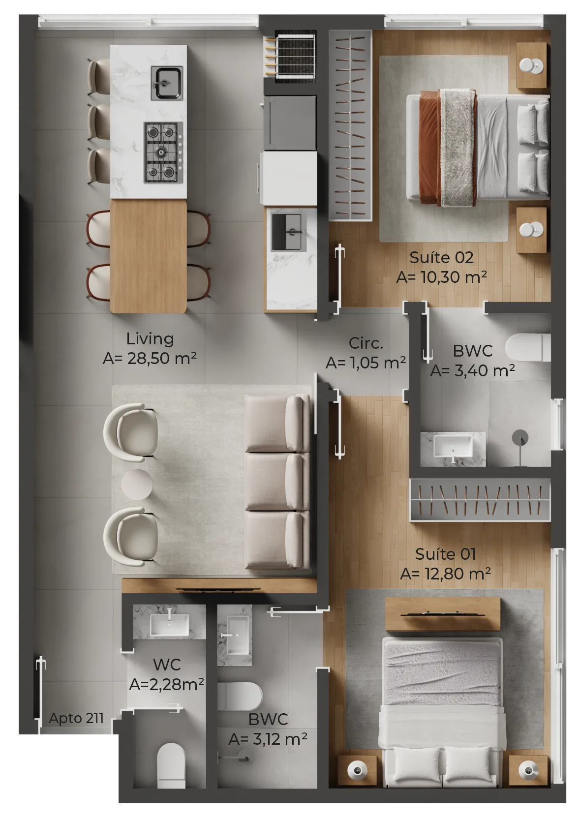 Allameda Santo Antônio: Contemporary Penthouse Studio in Florianópolis