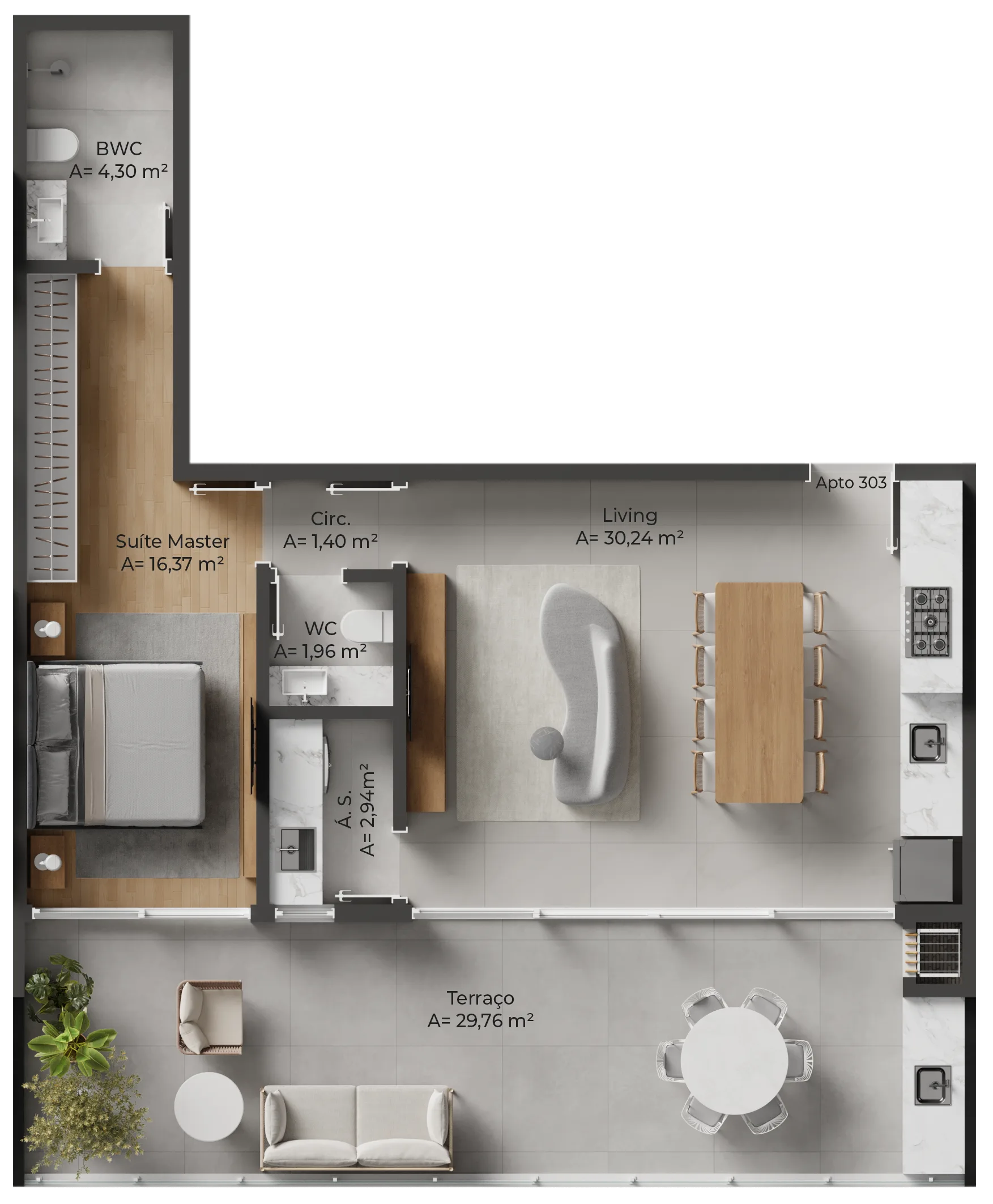 Allameda Santo Antônio: Contemporary Penthouse Studio in Florianópolis