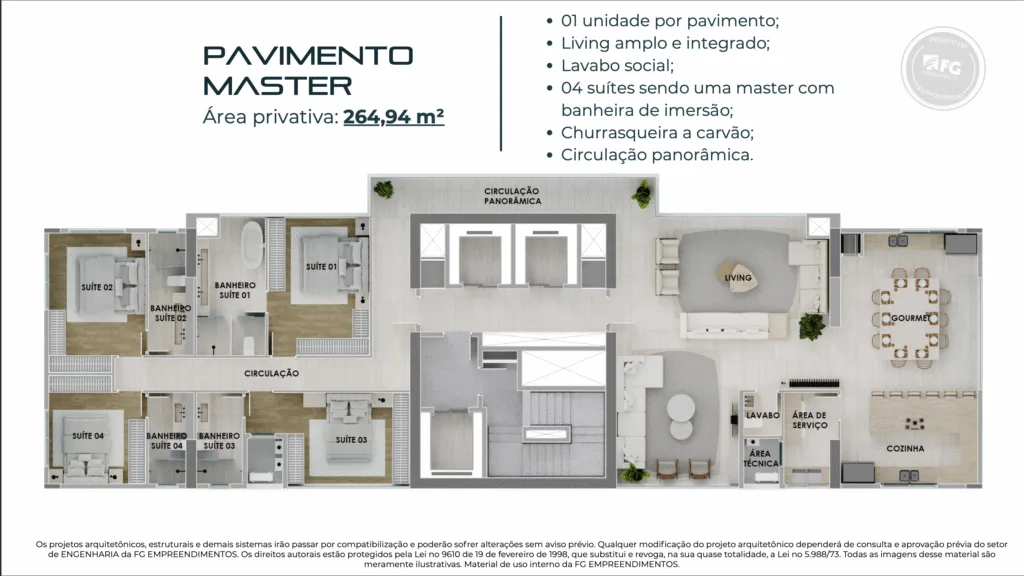 North Tower: Luxury Apartment with Rooftop Amenities in Balneário Camboriú - Balneário Camboriú - Floor Plan 1 | Rocks Investments
