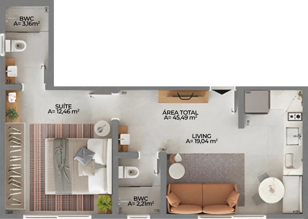 Cidadez Smart Living: Contemporary Studio in Campinas