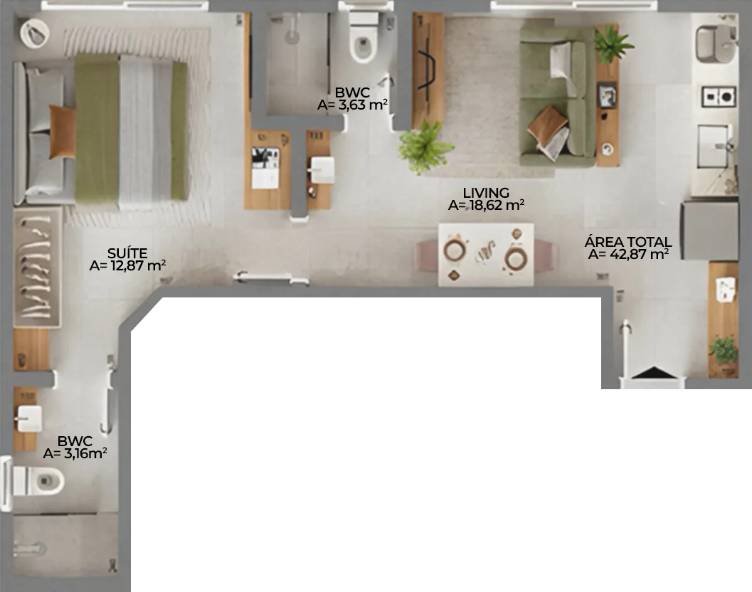 Cidadez Smart Living: Contemporary Studio in Campinas