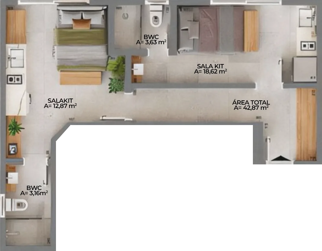 Cidadez Smart Living: Contemporary Studio in Campinas