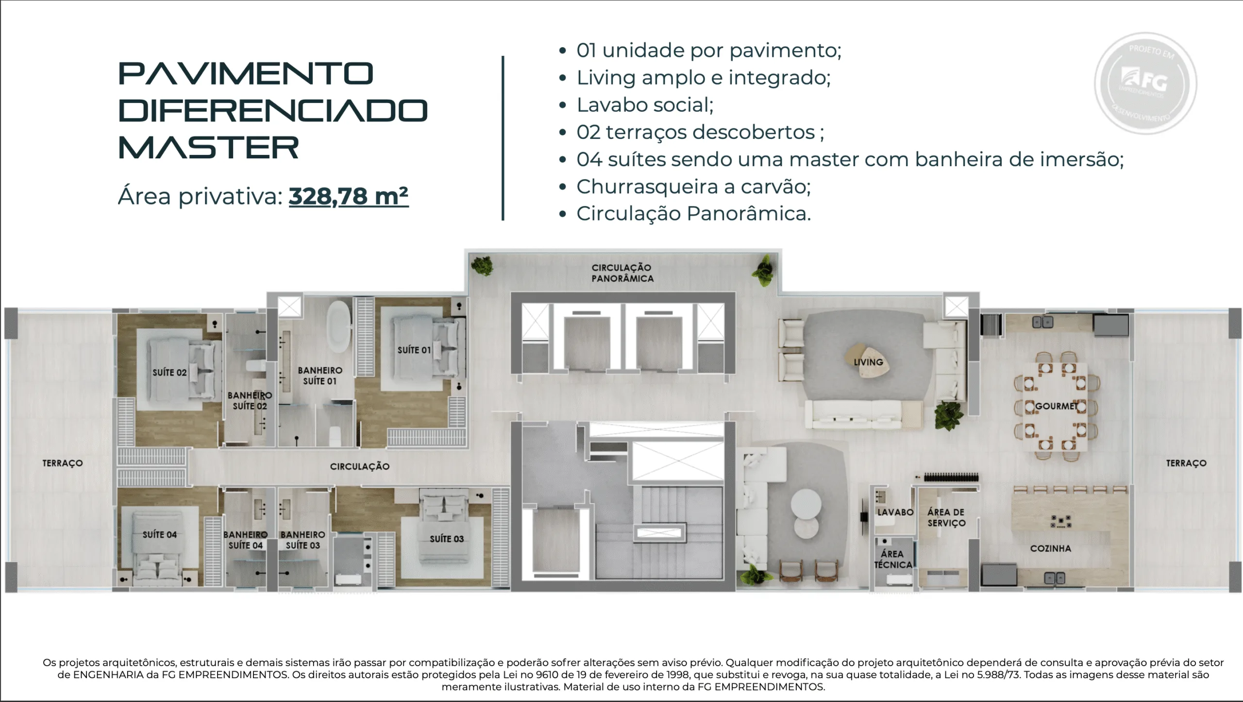 North Tower: Luxury Apartment with Rooftop Amenities in Pioneiros