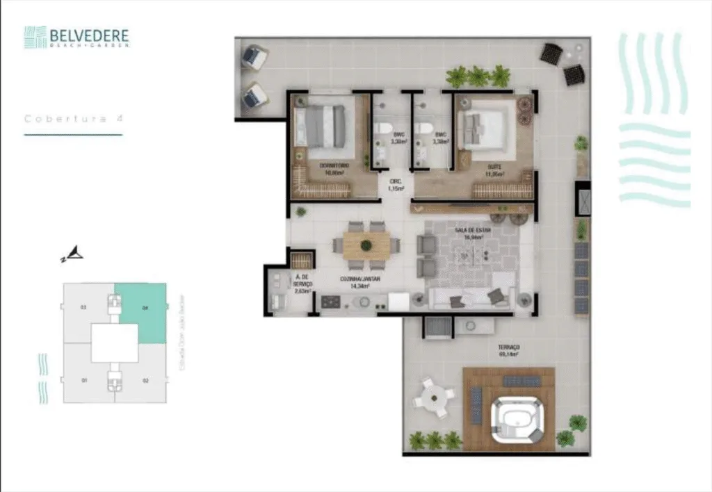 Belvedere Beach Garden: Luxury Penthouse with Ocean Views in Ingleses - Florianópolis - Image 16 | Rocks Investments