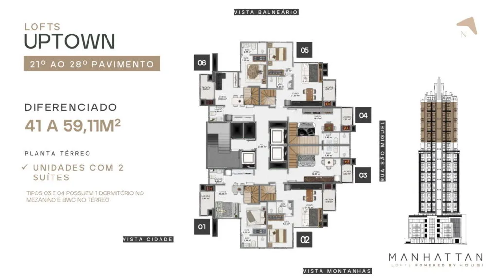 Manhattan Lofts Camboriú: Premium Studio in Balneário Camboriú - Balneário Camboriú - Floor Plan 1 | Rocks Investments