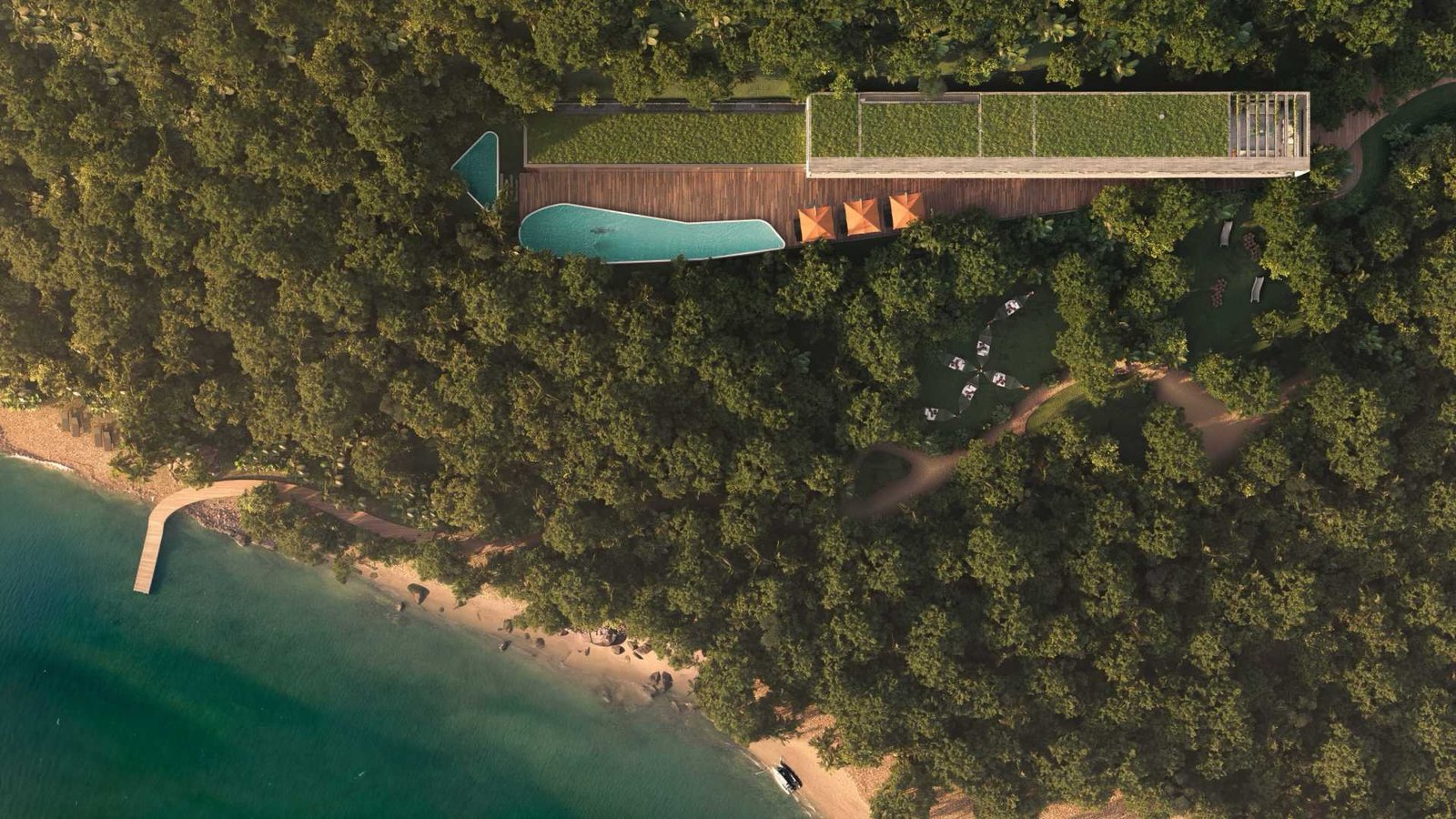 Terraço Cacupé: Exquisite Suspended Mansion with Private Pier in Cacupé