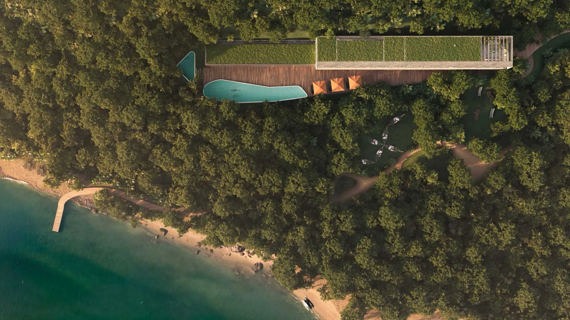 Terraço Cacupé: Exquisite Suspended Mansion with Private Pier in Cacupé