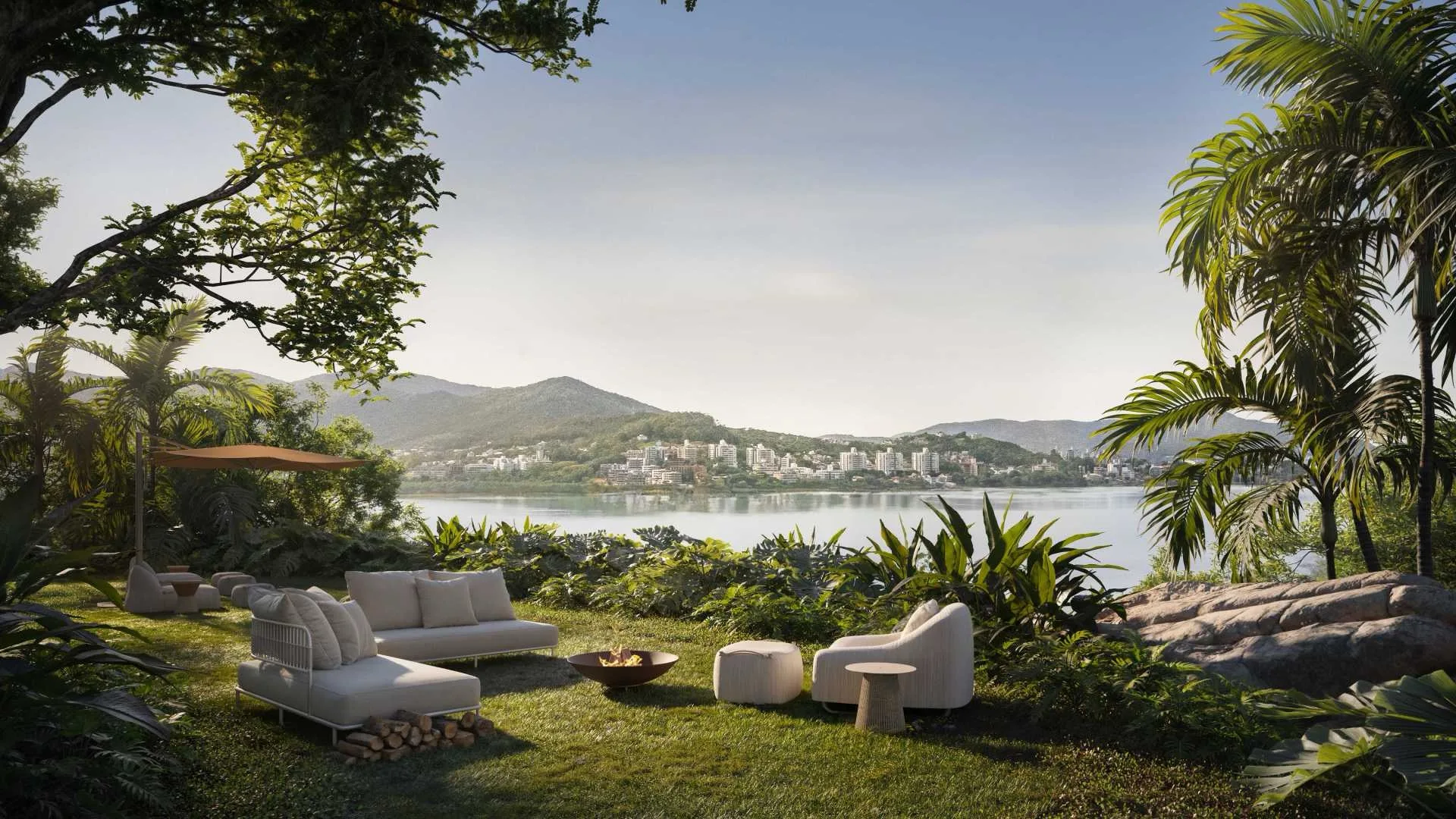 Terraço Cacupé: Exquisite Suspended Mansion with Private Pier in Cacupé