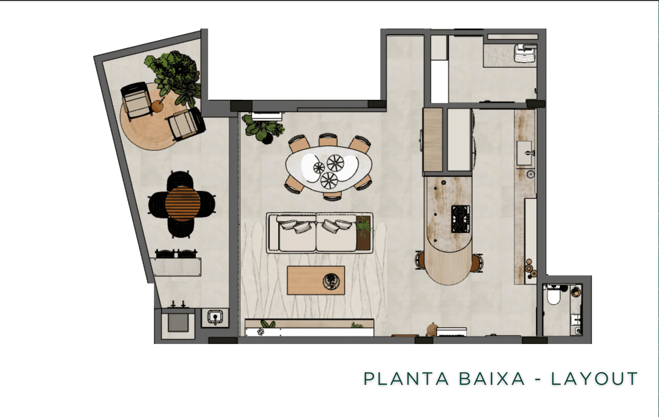 Miragio Cacupé: Apartamento de Jardim de Luxo Amobiliado em Florianópolis